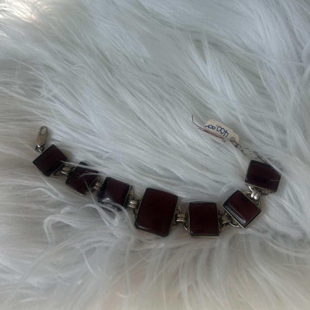 Sophisticated Brown Amber and Sterling silver Bracelet❤️🤩